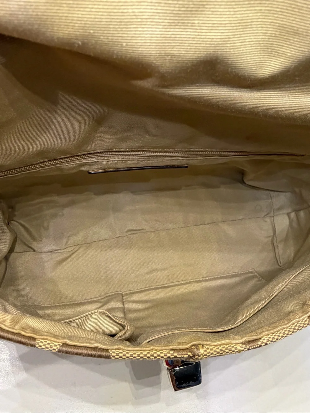 Y2K COACH Signature Jacquard Shoulder/ Crossbody Bag with Khaki/Caramel Trim